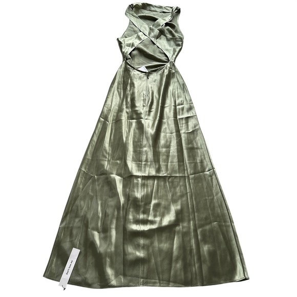 NWT Reformation Cassette Silk Dress | Artichoke Green | 0 - Picture 7 of 11